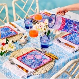 NWT Lilly Pulitzer Pitcher, Tumblers, Plate Set